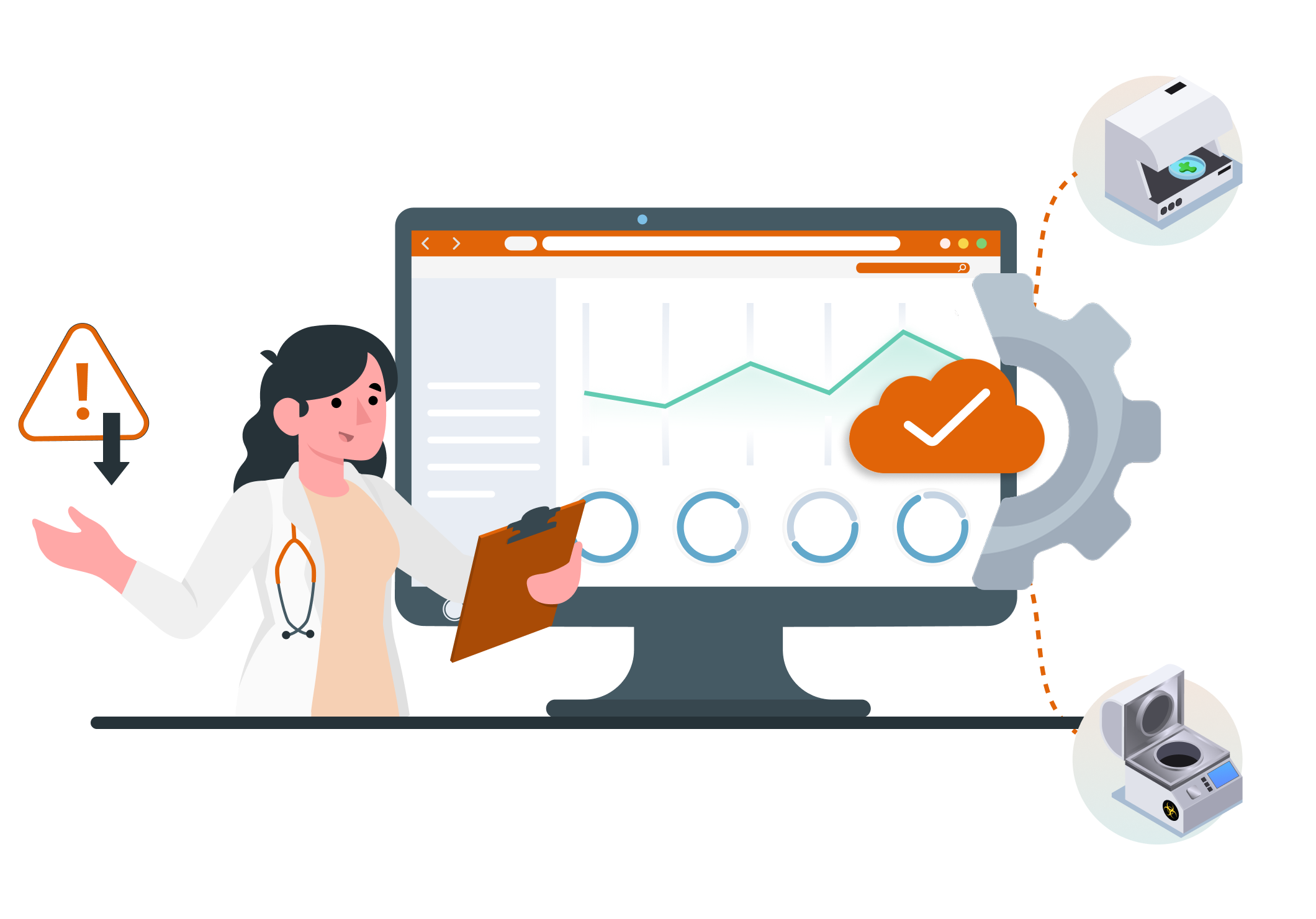 MocDoc LIMS syncs with lab analyzers for automated data transfer and reduced manual errors.