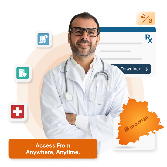 Cloud-based HMS for clinics & hospitals in Telangana - NABH compliant, supports Telugu & English.