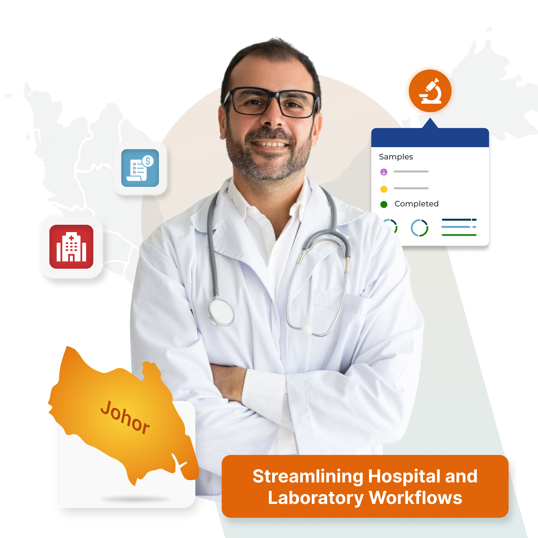 Cloud-based HMS for clinics & hospitals in Johor, MDA compliant, supports Malay, Tamil & English.